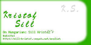 kristof sill business card